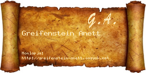 Greifenstein Anett névjegykártya