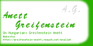 anett greifenstein business card